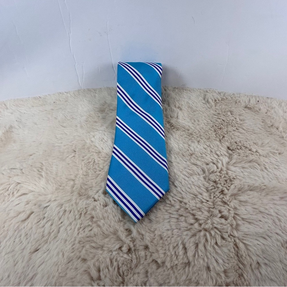 Chaps Blue and White Striped Tie Classic Accessory